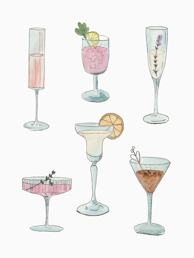 Cocktail - Watercolour Illustration by LLilyArt