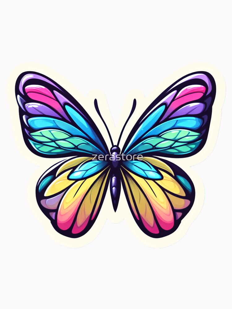 Colorful butterfly Cartoon Artwork by zerastore