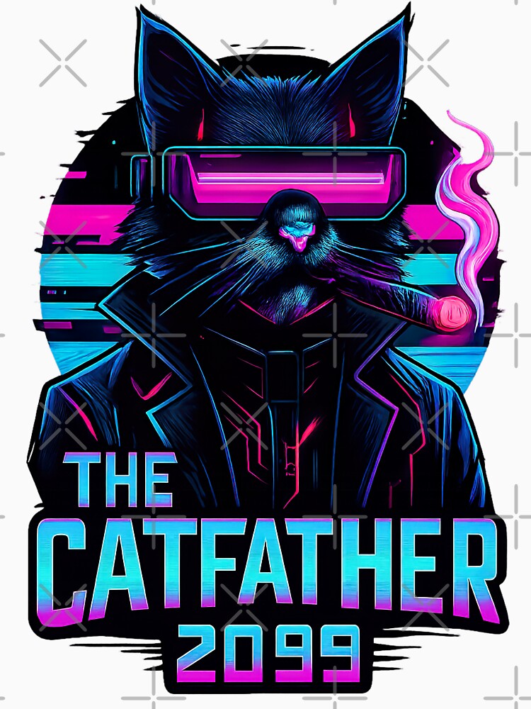 The Catfather, The Cat Father,  Cyberpunk by graphic-genie
