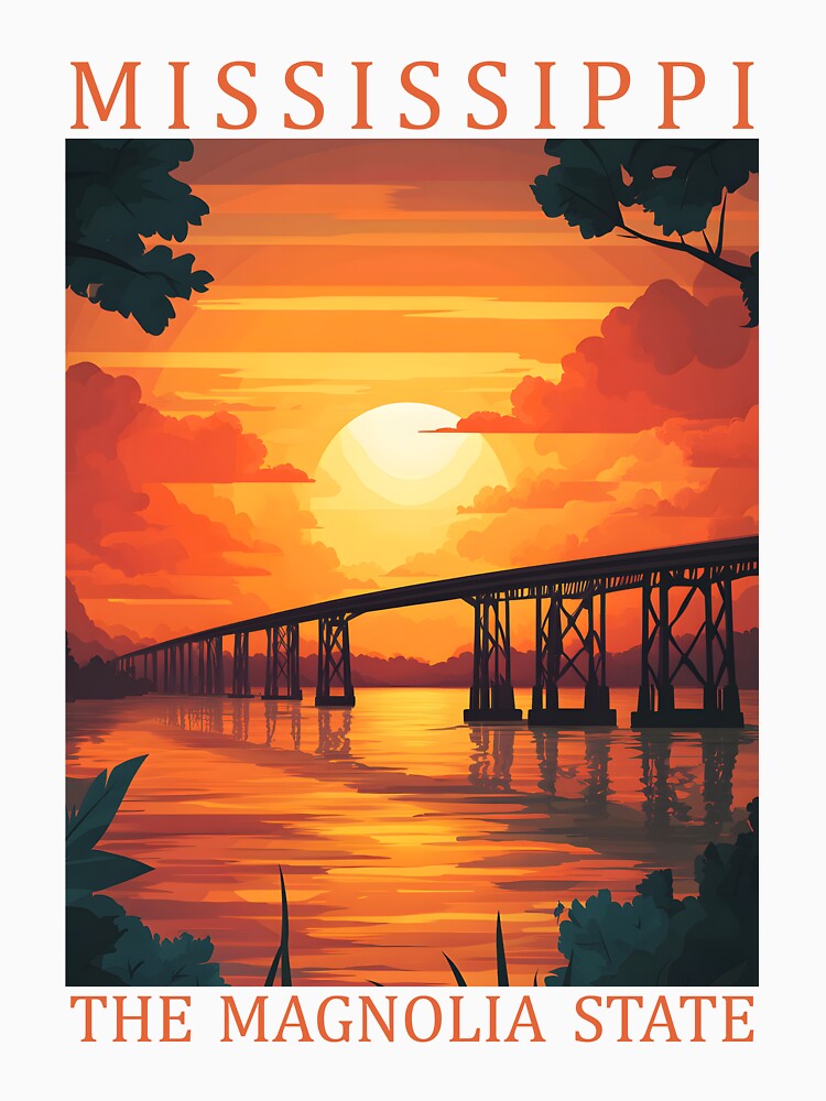 24 Mississippi Travel Poster by Lucy Goosy Art