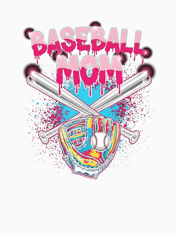 Cool Baseball Mom Neon Drip Sports Fan by facegm