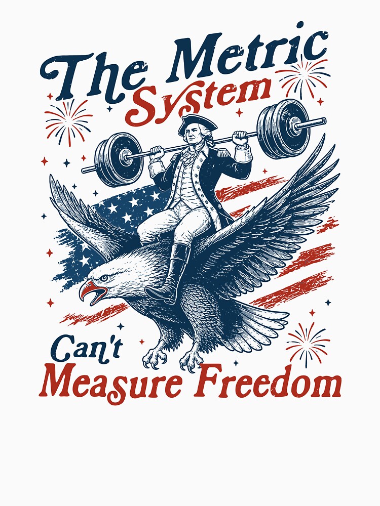 The Metric System Can’t Measure Freedom Patriotic Eagle Weightlifting by ZaraKerry