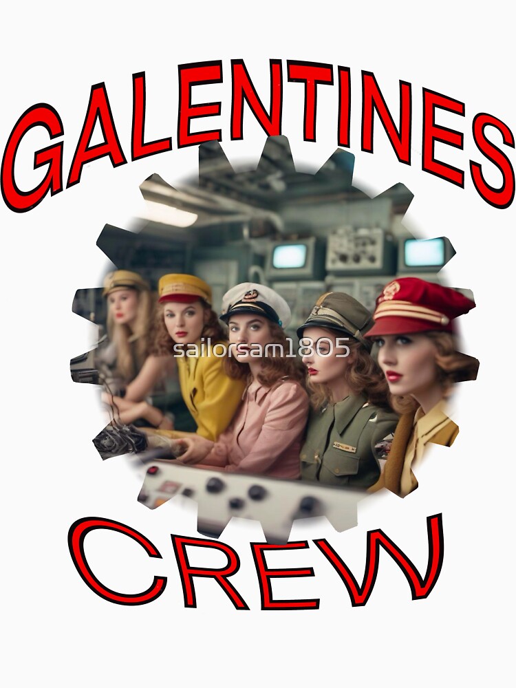 The Retro WW2 Underwater US Navy American Girls Galentines crew on submarine on Galentines day and Galentines party, gift idea for Galentines day by sailorsam1805