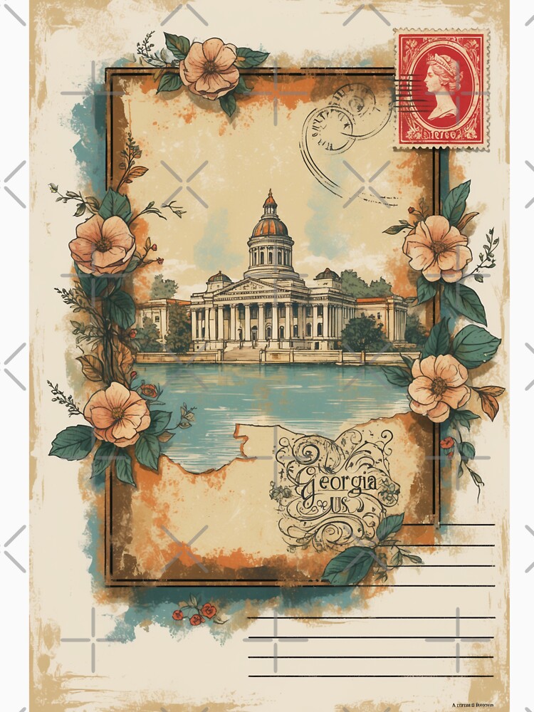 Georgia USA Vintage Travel Retro Postcard Design by TravelPostcardGems