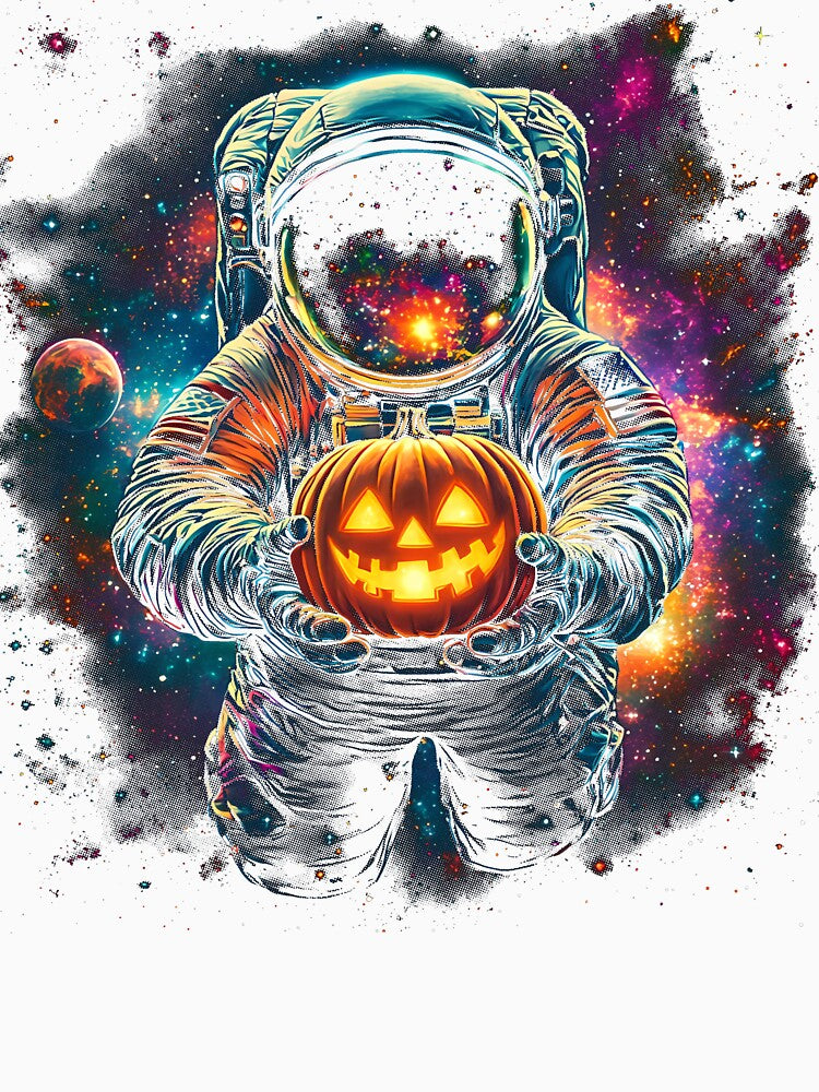 Halloween Astronaut Pumpkin - Space-Themed Halloween Design by Pavel1981