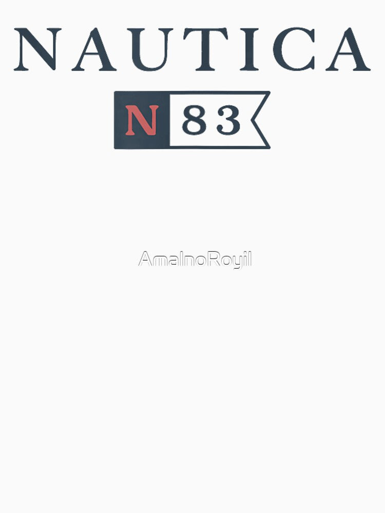 Nautica N83 Navy Blue Red Vintage Nautical Flag Sport Brand Logo by AmalnoRoyil