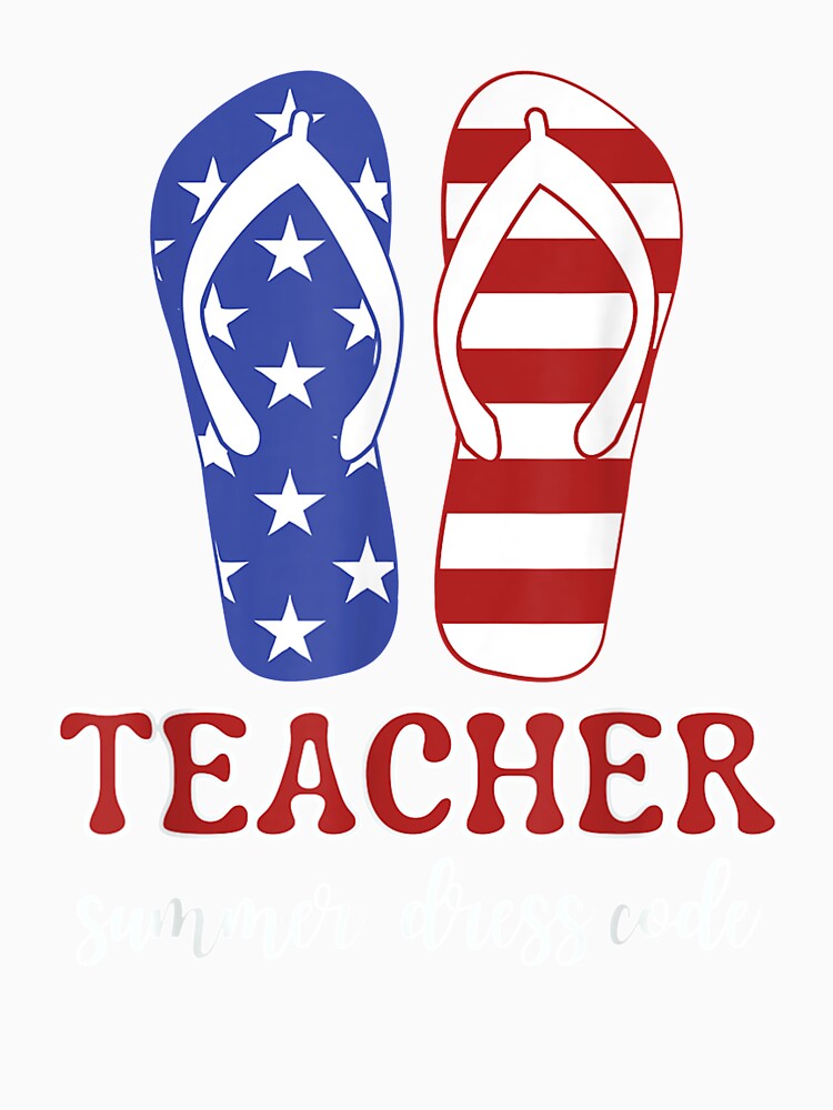 Teacher School Patriotic Flip Flops Funny Summer Teacher by anniet33