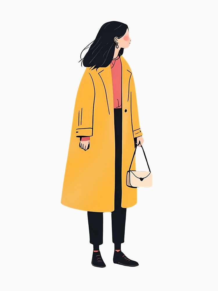 Fashion Girl in Yellow Coat Illustration by StormVape