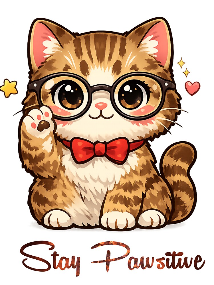 Cute Nerd Cat With Glasses by Divine Design's