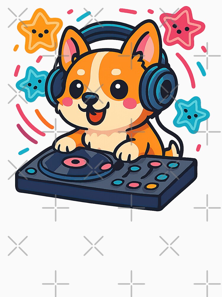 Cute Kawaii Corgi, DJ Corgi, Kawaii Corgi by graphic-genie