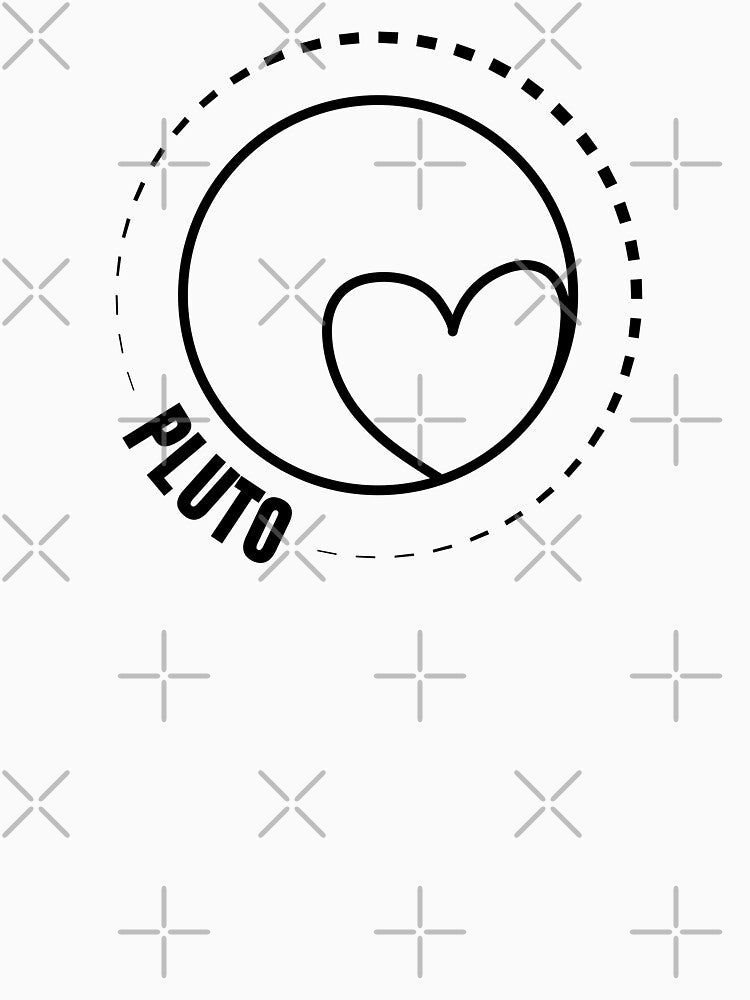 Dwarf Planet Pluto (BLACK DESIGN) by EleannaInSpace