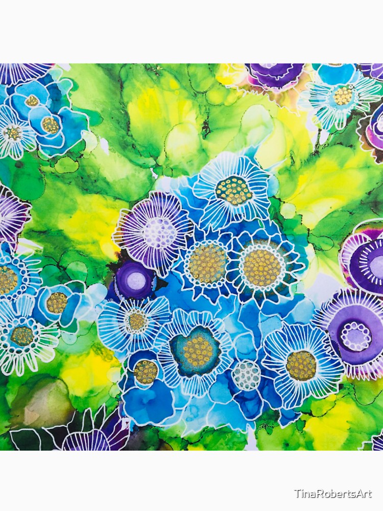 Blue and Purple Flowers by TinaRobertsArt