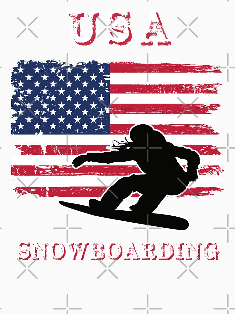 USA Snowboarding American USA Flag by R&BApparel