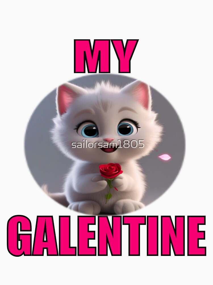 Cute kitten on Galentines day and Galentines party, gift idea for Galentines day by sailorsam1805