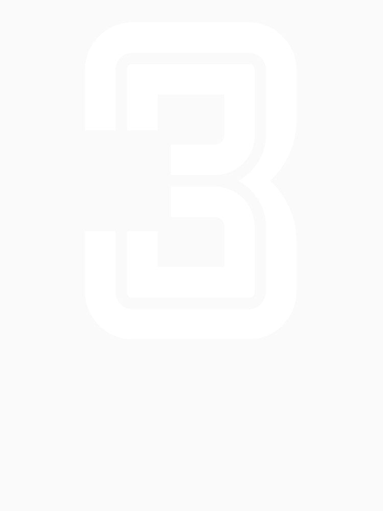 No. 3 / Player Number Three / Football Player Number 3 (White on Black) by STUDIO-72