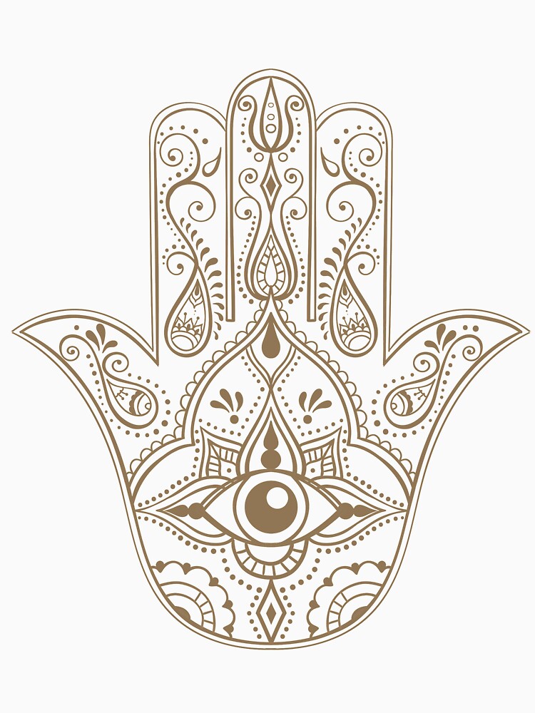 Indian Hand Drawn Hamsa Art by JTS STORE