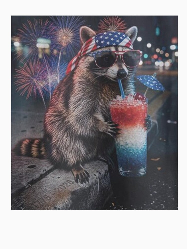 Patriotic Raccoon, Funny 4th of July by To101ARt