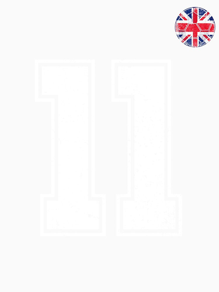 Soccer player Jersey number 11 Uk Flag by LiviuGligoros