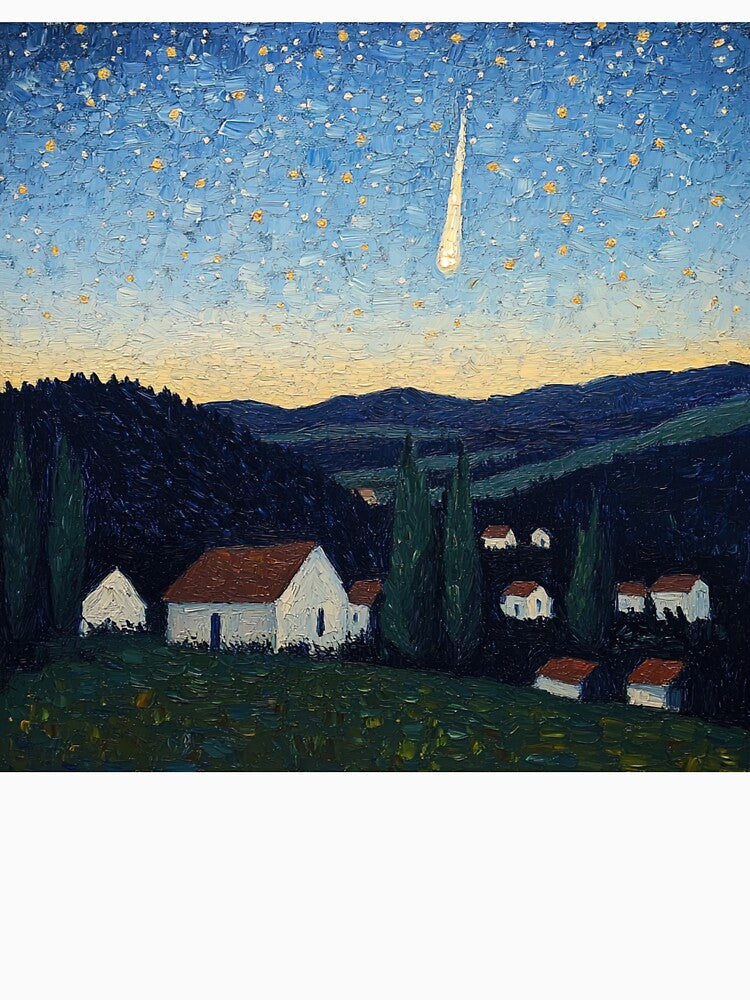 Meteor shower | Post-impressionist painting style by ComicsFactory