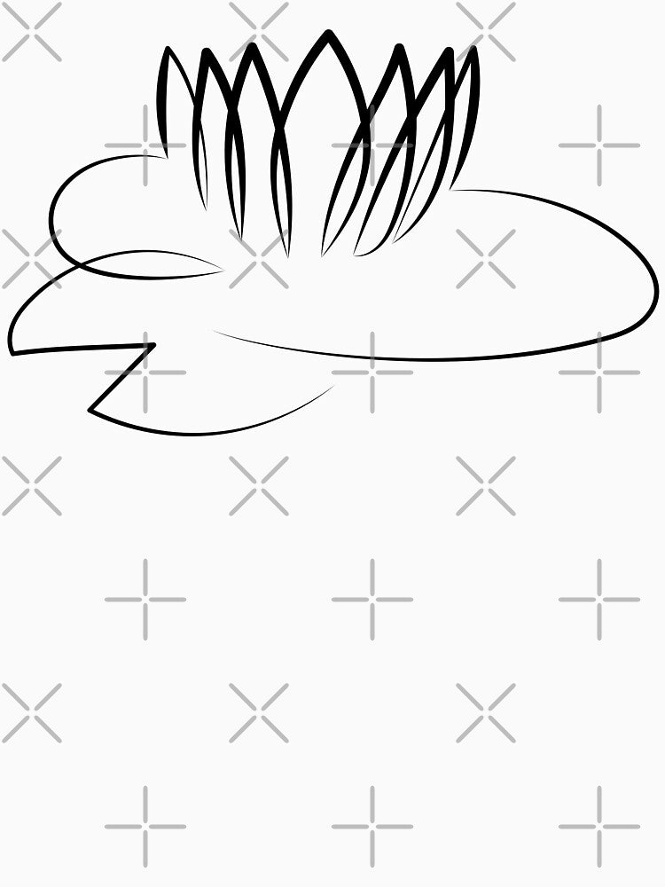 Water Lily Minimal Art | One Line Drawing | One Line Art by One-Line-Artist