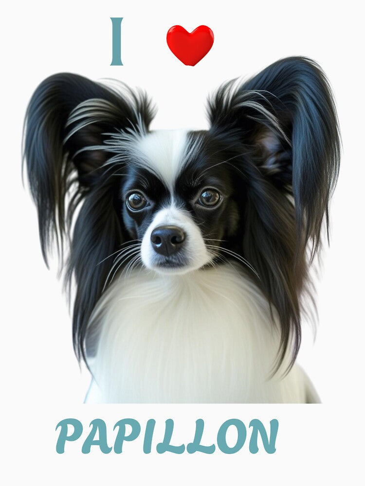 I Love Papillon dog, Dog Lover, Gift for Dog Lovers by YourCozyPattern