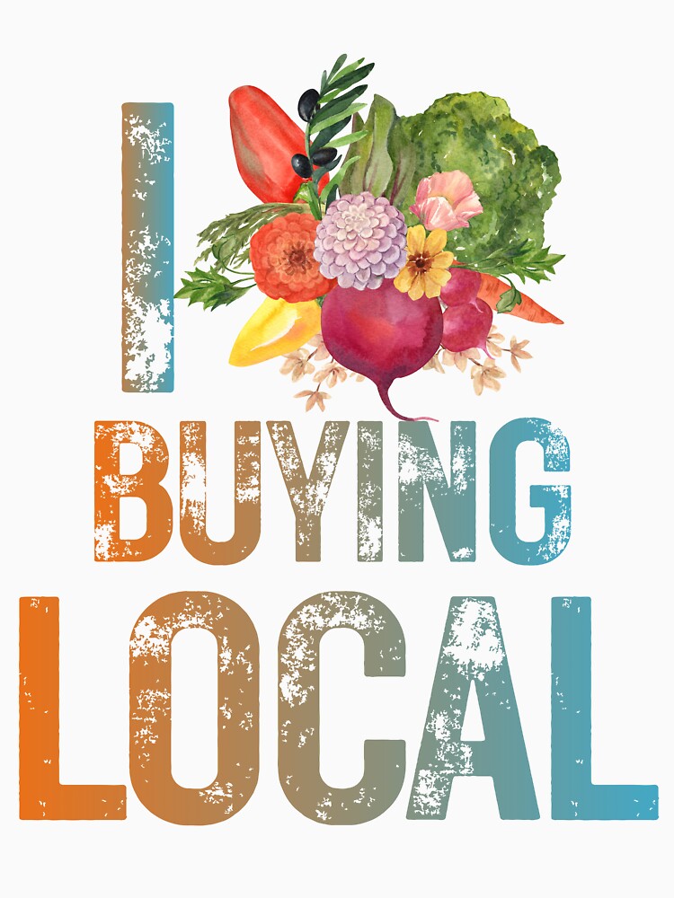 Local Farmers  Support Produce Print / I Love Buying local by Thehatinthecat