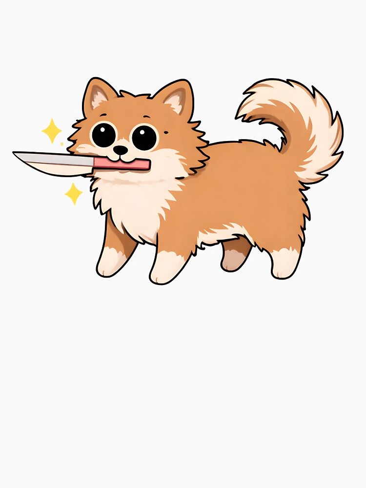 Cute Dog With Knife – Funny Cartoon Puppy Meme by Senkov