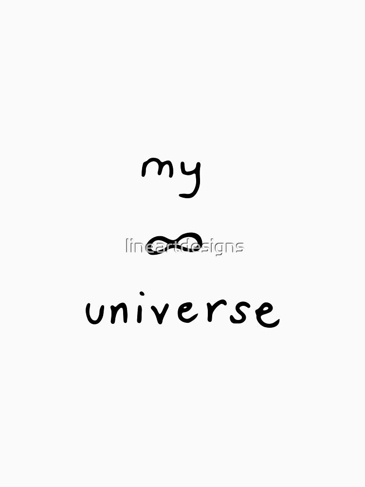 My Universe with Infinity Symbol Black Outline on Champagne by lineartdesigns
