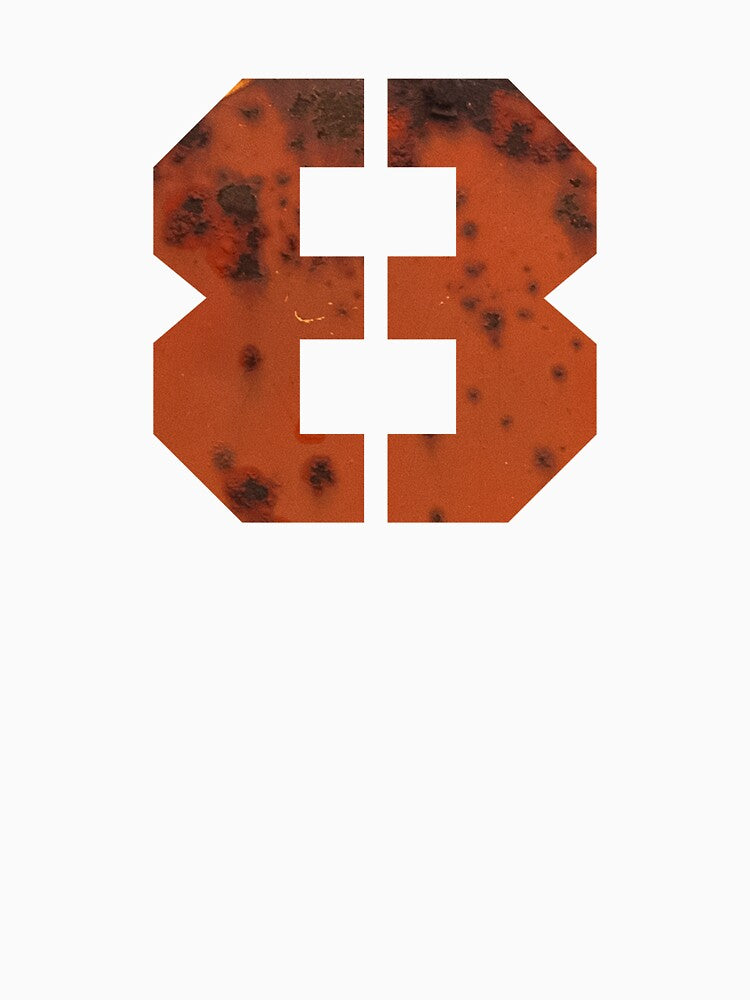 Number 8 made of red rusty metal texture,infinity sign,lucky number 8 by EchoOfSilence