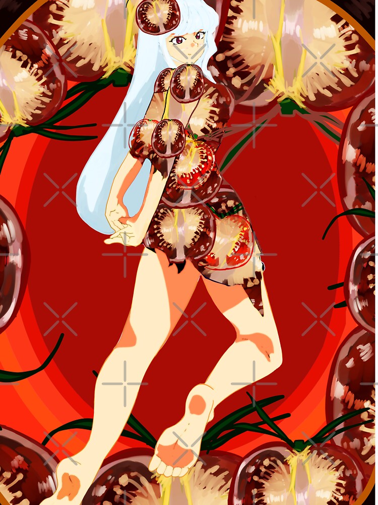 A smiling girl wearing clothes made of tomatoes by lovegirlsfanta