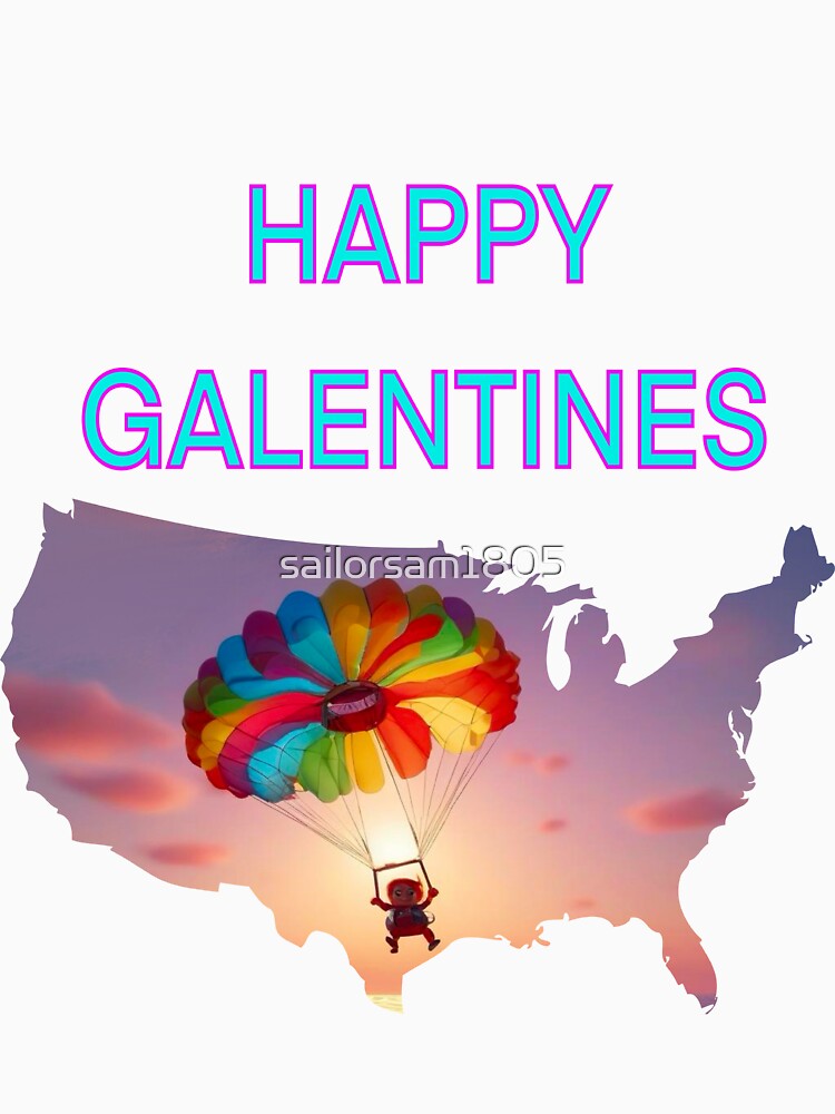 A Parachuting Happy Galentines card, perfect gift idea for Galentines day by sailorsam1805