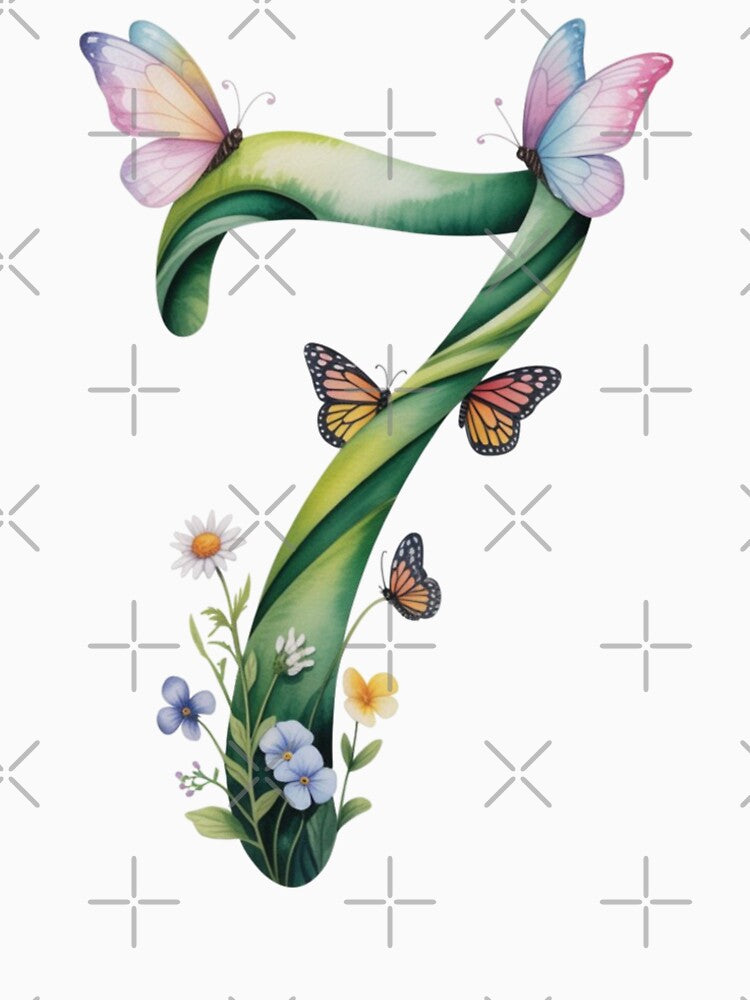 Magical Garden Number 7 - Butterflies and Flowers Watercolor Art by HumanMess