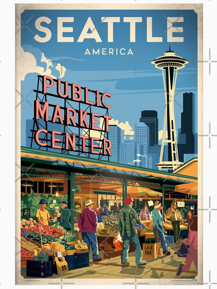 Seattle Vintage Travel Poster by TravelerRat