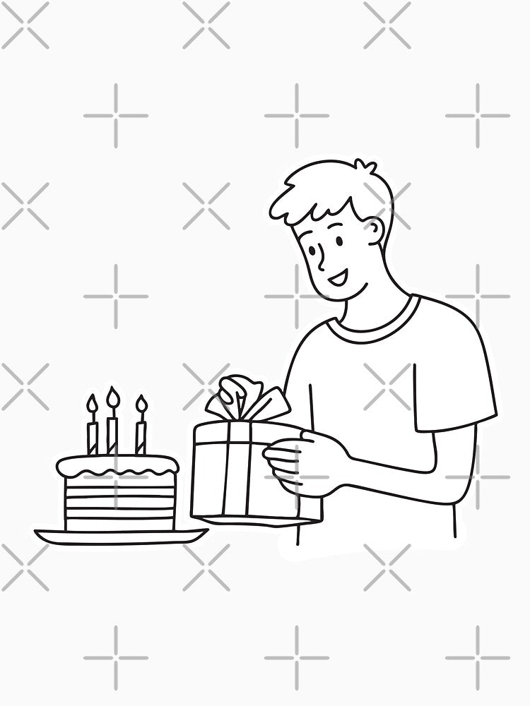 Opening Birthday Gift Beside Cake by rasagamastore