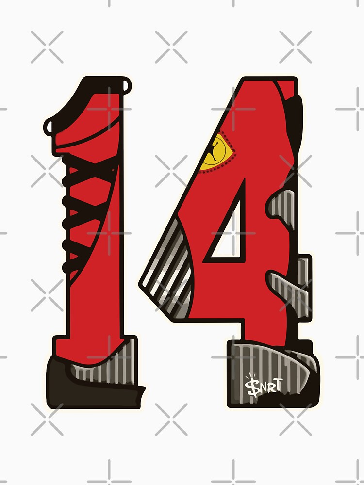 Sports Number 14, red black color lucky sport fourteen by Hoahip