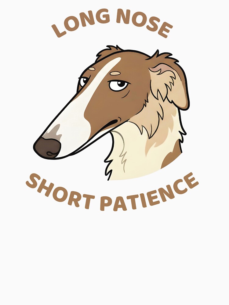 Long Nose Short Patience – Funny Russian Borzoi Cartoon Dog by OskarCreates