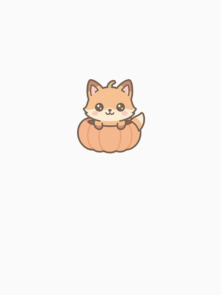 Kawaii Fox in Pumpkin – Cute Chibi Autumn Design by Meow-WoofDesign