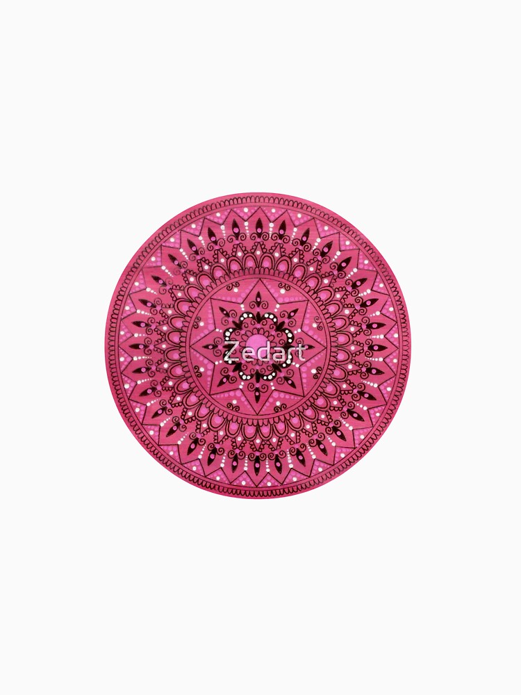 Hand Drawn Pretty Pink Mandala by Zedart