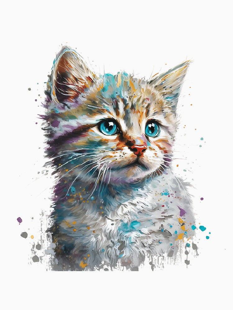 A acrylic painting of a cat by Nickyayee