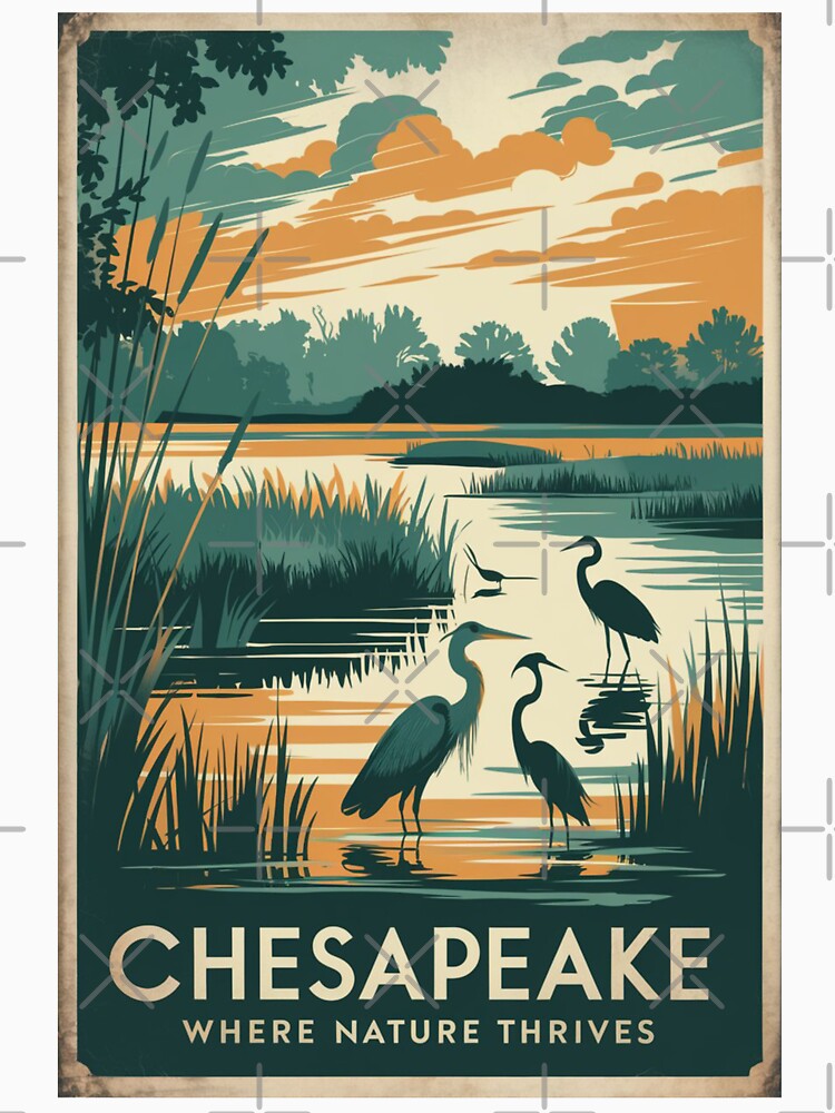 Chesapeake Vintage Travel Poster by TravelerRat