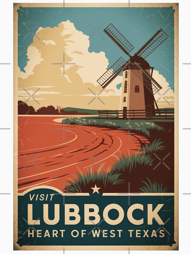Lubbock Vintage Travel Poster by TravelerRat