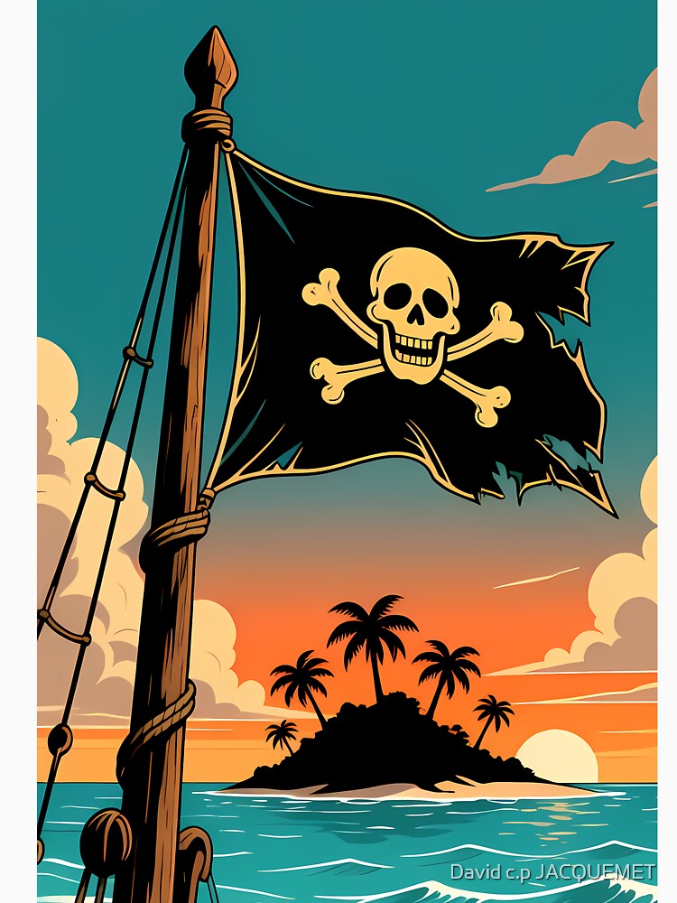 Tattered Pirate Flag by David c.p JACQUEMET