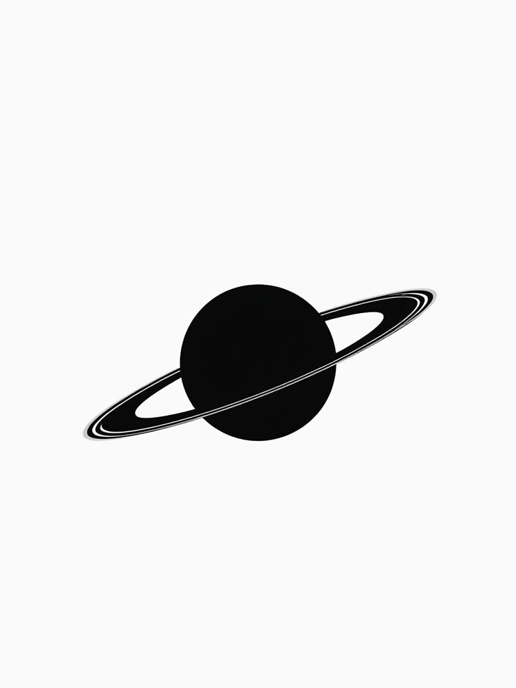 Black Saturn Planet Silhouette by redblink store