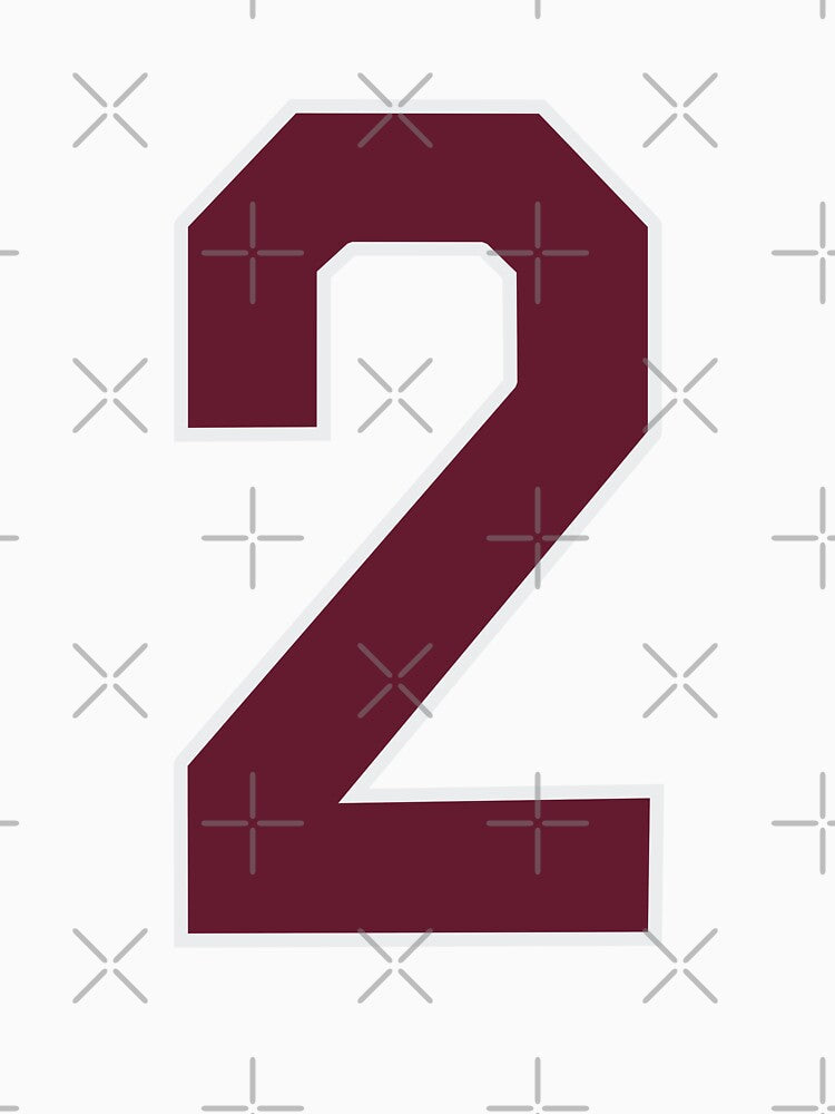 "Number 2 Bold Design - Collegiate Numbers, Varsity Style, Personalized Monogram Art" by artworkathome