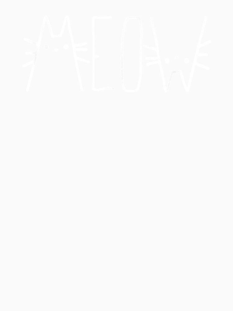 Meow Cat Faces Cute Funny Hand Drawn Word For Cat Owners by ninapfvu