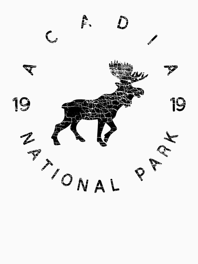 Acadia National Park Maine USA Moose Vintage by Gennadim