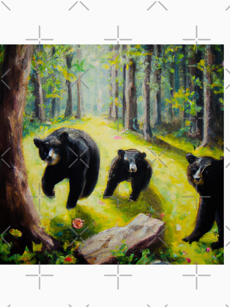 Black Bears Oil Painting by soulfulprintss8