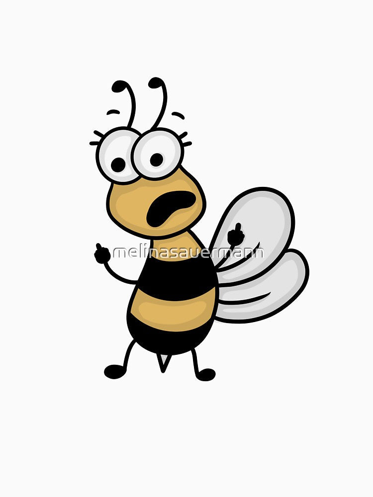 bee holding up middle fingers by melinasauermann
