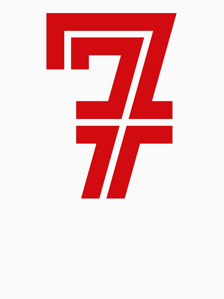No. 7 / Player Number Seven / Football Player Number 7 (Red on Black) by STUDIO-72