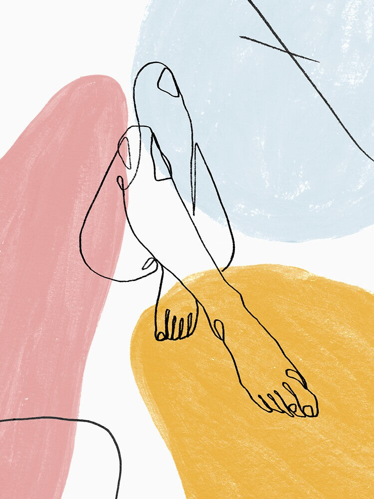 Female Legs, Line Art, Line Drawing, One Line, Outline by Krystian Paradowski